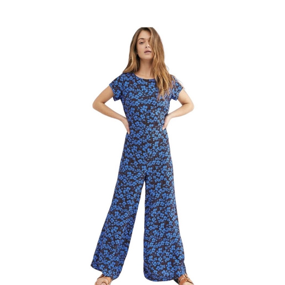 Free People Hailee Backless Floral Jumpsuit